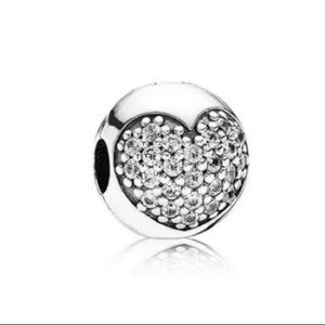 Pandora Pave Love of My Life Heart Clip 🍀🌸❤️ Sterling Silver
